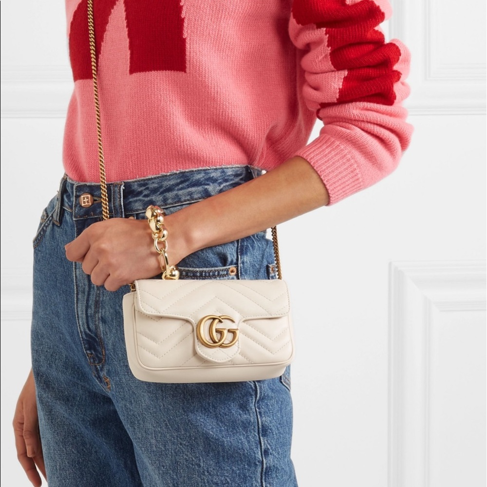 White Gucci Super Mini Marmont 🤍 Authentic